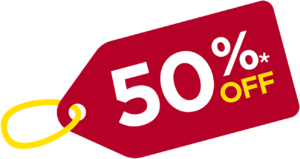 50% off banner